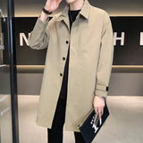 Riolio Trench Coat For Men High-end Autumn And Winter Thin Overcoat High Street Japan Style Thin Long Jackets Men Coat Fashion Clothing