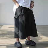 Riolio 2024 Men Wide Leg Pants Elastic Waist Loose Pockets Casual Trousers Men Solid Streetwear Joggers Fashion Cargo Pants