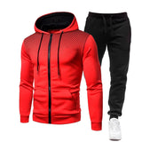 Riolio  Autumn and Winter New European and American Solid Color Fleece Sweater Pants Men's Casual Zipper Sports Hat Set