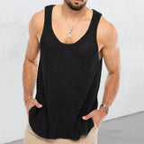 Riolio  Summer Men Sleeveless Shirt Bodybuilding Gym Tank Top Man Basketball Knitted Tops Slim Casual Vest Sport Singlets Male Clothing