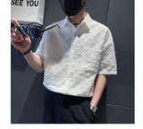 Riolio  Fashionable Brand Handsome Loose High-end Design Short-sleeved Shirt Men's Shirt