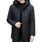Riolio Two Pieces Men Winter Jacket Coat Long Style Parka Hooded Thick Cotton-padded Male Fashion Casual Padded Jacket Overcoat mens