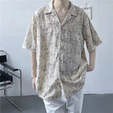 Riolio  Men Clothing Summer Fashion Vintage Print Cuban Collar Hawaiian Beach Shirts Streetwear Casual Harajuku Short Sleeve Loose Tops