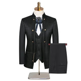 Riolio  Jacquard Sets 3-Piece Jacket with Vest Groom's Fashion Suit Male Wedding Attire Men's Wedding Tuxedo
