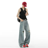 Riolio  Ripped Jeans Men 2025 Autumn New Baggy Distressed Denim Pants Loose Drop Street Style Fall Fashion High Quality