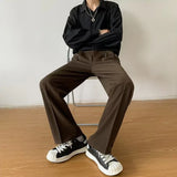 Riolio Casual Pants Men Simple Japanese Solid Loose Formal Baggy Streetwear Leisure All-match Office Clothing Fashion Trousers Classic