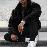 Riolio Chic  Winter Jacket Thick Fluffy Men Jacket Thermal Outwear Winter Coat for Dating