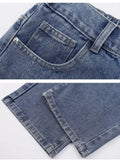 Riolio New Korean Men's Casual Long Jeans Classic Man Straight Denim Wide-leg Pants Solid Color Light Blue Grey Black