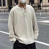 Riolio  Big Size Unicolor T Shirts for Men Baggy Pullover Plain Oversize Male Clothes Long Sleeve Tops Polyester It Elasticity Japan Y2k
