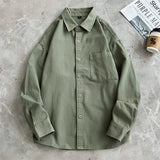 Riolio  Japanese Long-sleeved Shirt Men's Spring American Retro Workwear Jacket Hong Kong Style Trendy Casual Top