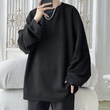 Riolio Spring Long Sleeved T-shirt Men White Casual T Shirt Men Streetwear Korean Loose Pleated T Shirt Mens Top Large Size M-5XL