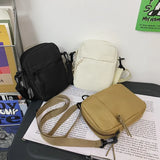 Riolio Simple Crossbody Handbags Men's Nylon Shoulder Side Bag for Men Messenger Phone Sling Bag Husband Chest Pack Wallet Square Bag
