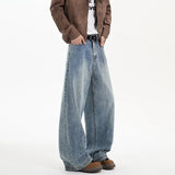 Riolio Men's Denim Pants hip hop jean Classic Blue Washed Male Jeans Straight Casual Menwear Loose Wide Leg Trousers 2025 New Fashion