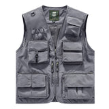 Riolio Outdoor Casual Fishing Vest Photography Spring and Autumn Men's Vest Multi-Pocket Tooling Quick-Drying Vest Cotton Workwear