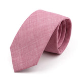 Riolio  Novelty New Solid Color Ties For Men 100%Cotton Handmade High Quality Necktie Pink Green Orange 6.5cm Skinny Slim Ties Accessory