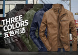 Riolio PU Leather Flight Jacket Black Brown Pilot Coats for Men Bomber Jacket Business 2024 Slim Fit Jacket Men Casaco moto masculino