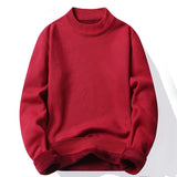 Riolio Men's Pullover Soft Sweater Winter Velvet Shirts Brand Clothing Knitted Fleece Warm Cold Blouse Slim Fit Bottom Shirts