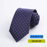 Riolio  Polyester 8cm Striped Dots Men's Tie Suitable For Wedding Parties Work Black Blue Navy Colors Necktie