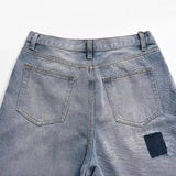 Riolio Patchwork Washed Wide Denim Jeans Y2k Street Wear Splicing Patches Damaged Flare Pants Jeans for Men