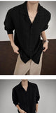 Riolio  Autumn New Design Pleated Men's Texture Casual Fashion High-end Loose Versatile Long-sleeved Shirt