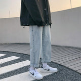 Riolio Wide Leg Jeans Men's Fashion Vintage Trousers Baggy Straight Personality Jeans Denim Pants Male Japanese Streetwear