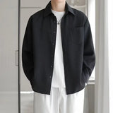 Riolio  Men's Shirt Jacket Thin Casual Versatile Shirt Long Sleeve Loose