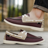 Riolio  Non Slip Men Casual Leather Shoes Loafers New Round-toe Comfortable Flats Driving Shoes Vintage Shoes for Men Zapatos 39-46