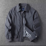 Riolio Japanese Sle Simple Flip-Collar Jaet Men's New 2025 American Retro Casual Outerwear Loose Fit Zipper Decoration Windproof
