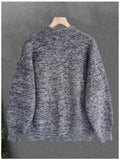 Riolio  New Japanese Retro Men Sweater Light Luxury Knitted O Neck Grey Long Sleeve Pullover Casual Loose Premium Thickened Knitwear