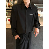 Riolio  White Long Sleeved Shirt Men Fashion Society Mens Black Dress Shirt Korean Loose Casual Shirt Mens Office Formal Shirts M-3XL
