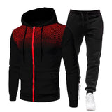 Riolio  Autumn and Winter New European and American Solid Color Fleece Sweater Pants Men's Casual Zipper Sports Hat Set