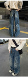 Riolio Cargo jeans men New High Street Gothic Punk Dark Trousers  Harajuku Retro Baggy Jeans Men Street Fashion Straight Leg Pants