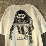 Riolio Harajuku Hip Hop High Street Men and Women Trendy Personalized Printed Round Neck Short Sleeve Couple Loose Summer Casual Tshirt