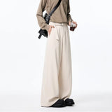 Riolio  Black Suit Pants Men Fashion Society Mens Dress Pants Korean Wide Leg Pants Mens Office Formal Trousers Man Belt Suit Pants