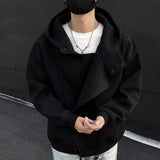 Riolio  New Fashion Harajuku Hoodies Men Zipper Design Irregular Loose Coat Hip Hop Streetwear Sweatshirts Oversize Cardigan Top