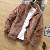 Riolio Fluffy Jacket Autumn Winter Loose Fit Double Sided Velvet Double Sided Velvet Fluffy Jacket Fleece Jacket Side Pockets