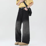 Riolio  Men's Korean Style Denim Pants Old Washed Male Jeans Straight Casual Menwear Vintage Loose Wide Leg Trousers New Fashion