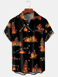 Riolio Hot Sale Men's shirt 3D Print Cool Halloween Party Hip Hop Hawaiian Summer Beach Short Sleeve Oversize Men's clothing Club Wear