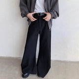 Riolio  Mens Trousers Zipper Pocket Design Casual Pants Streetwear Fashion Youth Campus Luxury Niche Wide-Leg Pants Men'S Wear New