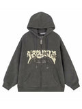 Riolio Autumn Men's Goth Corduroy Zip Up Hoodies Hip Hop Fashion Foam Print Jacket Women's Y2K Vintage Streetwear Hoody Sweatshirts