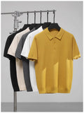 Riolio  New Trendy Men Polo Shirt Leisure High Quality Knit T-shirts American Style Fashion Breathable Button-down Short Sleeve Knitwear