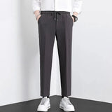 Riolio  Men's Clothing Summer Casual Tie Waist Straight Fit Slim Stretch Comfortable No Iron Wrinkle Resistant High Quality Dress Pants