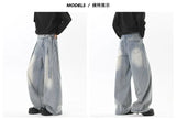 Riolio  Vintage Wash Light Blue Relaxed Fit Jeans 2025 New Arrival High Quality Distressed Denim Pants for Men Streetwear Fashion Youth
