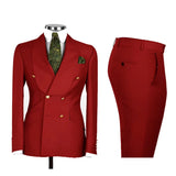 Riolio  Men's Double Breasted Tuxedo Suit Shawl Lapel Slim Fit 2 Piece Blazer & Pants Formal Business Luxury Suits Casual Wedding Groom