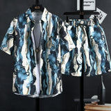 Riolio New Men's Printed Shirt Sets, High Quality Fashion Trend Shorts, Hawaiian Style Casual Floral Tops, INS HOT Men's and Wom