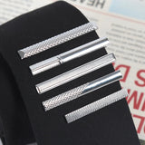 Riolio  Tie Pin for Men Necktie Accessories Silvery Colour Ties Metal Tone Simple Bar Clasp Practical Clasp Tie Clip Collar Clip Male