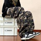 Riolio Cargo Pants Men Multiple Pockets Camouflage Parachute Pants Y2k Baggy Pants Outdoor Hiking Workout Streetwear Trousers