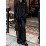 Riolio  Autumn Winter New Fashion High Waist Button Bell-bottoms Men's Clothing Pockets Japanese Style Contrast Color Trend Casual Pants
