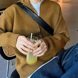 Riolio  New Japanese Popular Men Cardigan Jacket Luxury Trendy Turtleneck Knitted Zip-up Long Sleeve Sweater Coat Premium Knitwear M-3XL