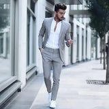 Riolio (Jacket+Pants) Casual Business Men Suits for Wedding Suits Man Tuxedos Slim Fit Peak Lapel Terno Masculino costume homme